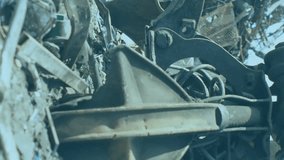 Animation of financial data processing over landfill site. Global ecology, finances and digital interface concept digitally generated video. - Powered by Shutterstock - Get 15% off with code: PIKWIZARD15