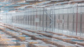 Animation of financial data processing over warehouse. global business, data processing, digital interface, technology and shipping concept digitally generated video. - Powered by Shutterstock - Get 15% off with code: PIKWIZARD15