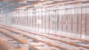 Animation of financial data processing over warehouse. global business, data processing, digital interface, technology and shipping concept digitally generated video. - Powered by Shutterstock - Get 15% off with code: PIKWIZARD15