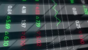 Animation of financial data processing over cityscape with modern office building. Global business, finance, computing and data processing concept digitally generated video. - Powered by Shutterstock - Get 15% off with code: PIKWIZARD15