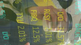 Animation of trading board over woman wearing hijab holding coffee and using cellphone. Digital composite, multiple exposure, stock market, beverage and technology concept. - Powered by Shutterstock - Get 15% off with code: PIKWIZARD15