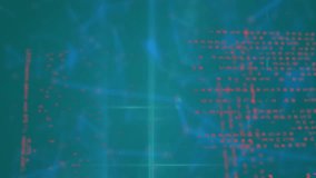 Animation of icons connected with lines over computer language against blue abstract pattern. Digitally generated, hologram, communication, coding, machine learning and technology concept. - Powered by Shutterstock - Get 15% off with code: PIKWIZARD15