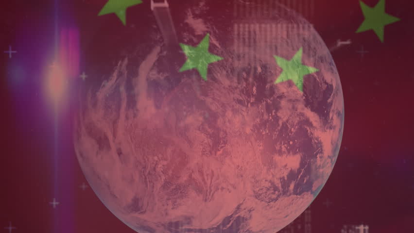 Animation of chinese flag flowing over globe and data processing. global finance and business concept digitally generated video. - Powered by Shutterstock - Get 15% off with code: PIKWIZARD15