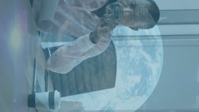 Animation of financial data processing over african american businessman holding document. global business, finances and digital interface concept digitally generated video. - Powered by Shutterstock - Get 15% off with code: PIKWIZARD15