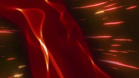 Animation of glowing red light trails over undulating red smoke on black background. Communication technology, abstract digital interface background concept digitally generated video. - Powered by Shutterstock - Get 15% off with code: PIKWIZARD15