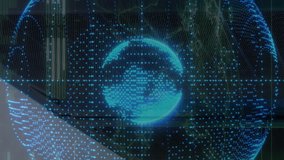 Animation of data processing and globe over server room. Global business and digital interface concept digitally generated video - Powered by Shutterstock - Get 15% off with code: PIKWIZARD15