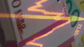 Animation of data processing over banknotes. Global business, finances and digital interface concept digitally generated video. - Powered by Shutterstock - Get 15% off with code: PIKWIZARD15