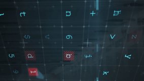 Digital animation of a background view of a Caucasian man in suit checking the server room. Random codes in the screen indicating a cyber attack - Powered by Shutterstock - Get 15% off with code: PIKWIZARD15