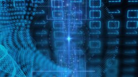 Animation of blue mesh, binary coding, data processing. Global data processing, digital interface and connections concept digitally generated video. - Powered by Shutterstock - Get 15% off with code: PIKWIZARD15