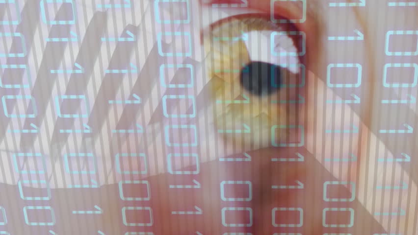 Animation of binary coding and dna strand over eye. Global medicine and digital interface concept digitally generated video. - Powered by Shutterstock - Get 15% off with code: PIKWIZARD15