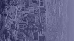 Animation of icons and data processing over cityscape. Global business, digital interface, finances, computing and data processing concept digitally generated video. - Powered by Shutterstock - Get 15% off with code: PIKWIZARD15