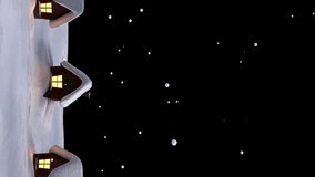 Animation of snow falling over christmas winter scenery with houses background. Christmas, tradition and celebration concept digitally generated video. - Powered by Shutterstock - Get 15% off with code: PIKWIZARD15