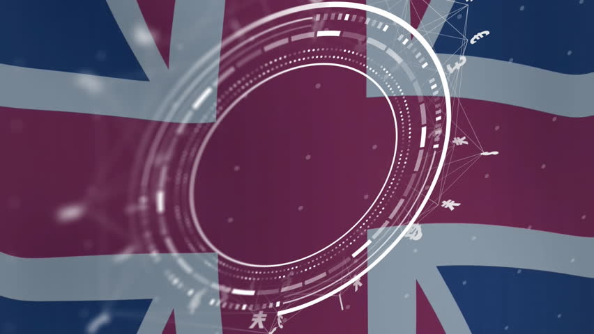 Animation of pound symbol and data over flag of great britain. Global finance, business, connections, computing and data processing concept digitally generated video. - Powered by Shutterstock - Get 15% off with code: PIKWIZARD15