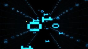 Animation of binary coding data processing over globe of connections. Global finance, business, connections, computing and data processing concept digitally generated video. - Powered by Shutterstock - Get 15% off with code: PIKWIZARD15