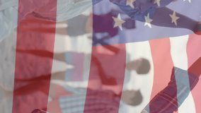 Animation of flag of usa over happy caucasian female friends dancing on beach in summer. American patriotism, diversity and vacation concept digitally generated video. - Powered by Shutterstock - Get 15% off with code: PIKWIZARD15