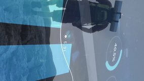 Animation of financial data processing over caucasian man hiking in mountains. Global travel, finances, computing and digital interface concept digitally generated video. - Powered by Shutterstock - Get 15% off with code: PIKWIZARD15