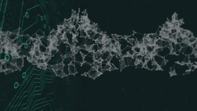 DNA strand and circuit board, digital data processing animation. Technology, genetics, biotechnology, innovation, electronics, science - Powered by Shutterstock - Get 15% off with code: PIKWIZARD15