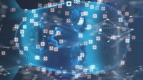 Animation of human head spinning with digital interface data processing. global technology information connection networking concept digitally generated image. - Powered by Shutterstock - Get 15% off with code: PIKWIZARD15