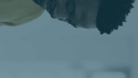 Animation of digital interface showing statistics with man working in an office. Digital interface and global business, digitally generated video - Powered by Shutterstock - Get 15% off with code: PIKWIZARD15