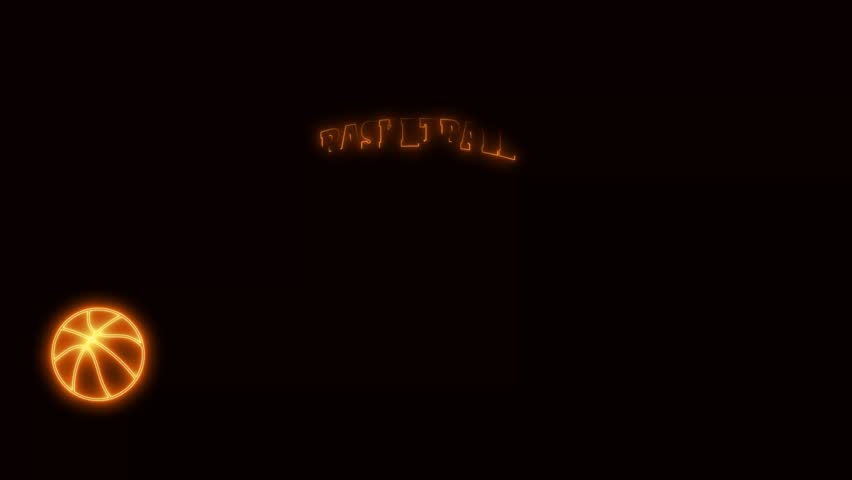 basketball logo burning fire effect green screen background