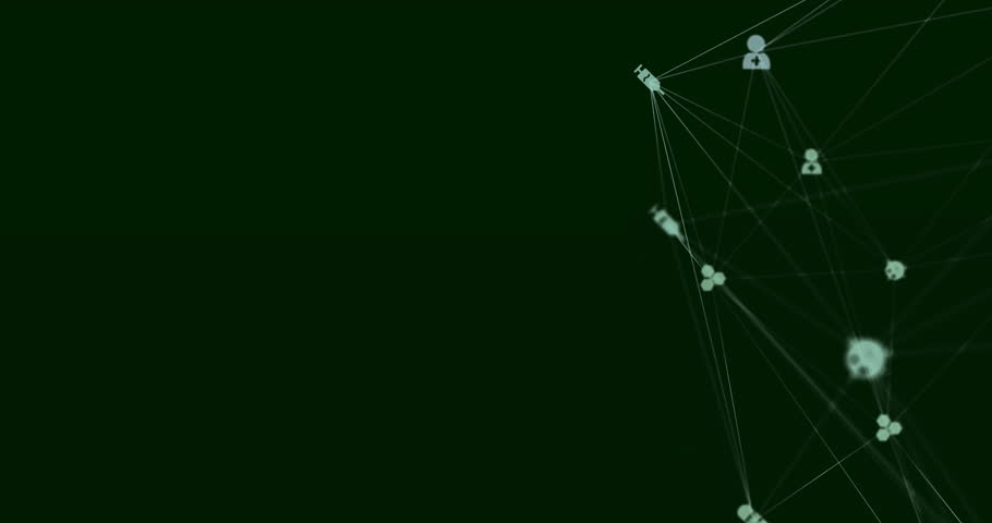 Visualizing network starting with chalk line drawing diagrams and icons linking into medical mesh. Educational, analytical, schematic, vector, digital, innovation, data