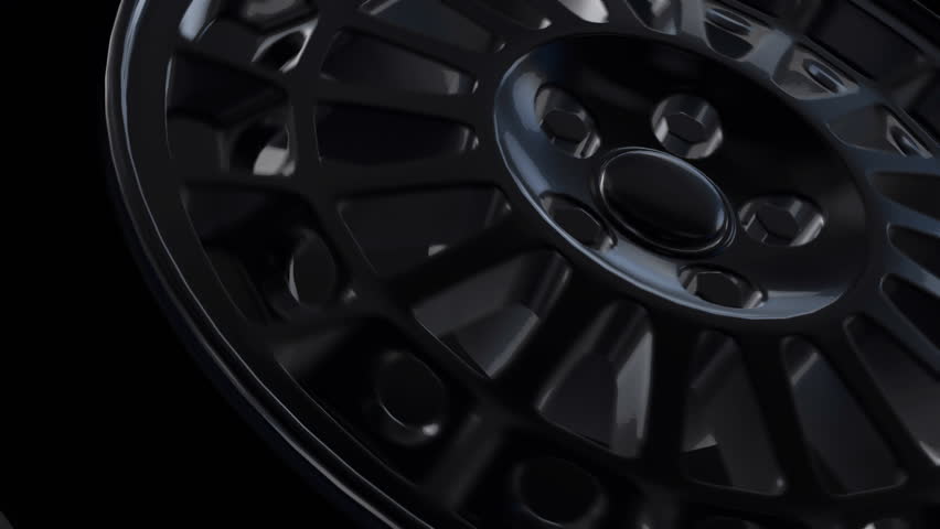 Spinning car wheel. Seamless loop in HD resolution. 