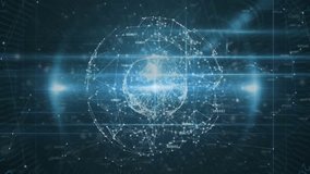 Faint light points coalescing into sphere, mesh forming lattice, nodes pulsing visualizing data. Futuristic, technology, abstract, digital, cyber, network, connectivity - Powered by Shutterstock - Get 15% off with code: PIKWIZARD15