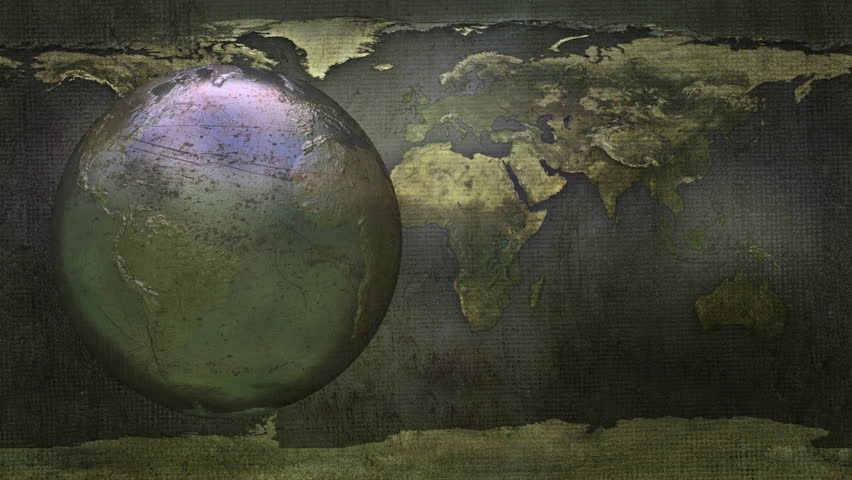 Grunge globe background. Seamless loop in HD resolution. 