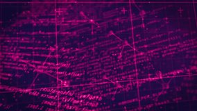 Magenta curve sweeping DNA helix, nodes fading, drifting particles, pulsing flares visualizing data. Biotechnology, data visualization, digital interface, scientific illustration, futuristic design, - Powered by Shutterstock - Get 15% off with code: PIKWIZARD15