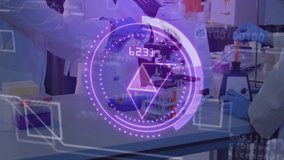 Activating hologram and guiding scientists pipetting, analyzing microscope for biomedical research. Science, innovation, precision, collaboration, futuristic, lab equipment, experimentation - Powered by Shutterstock - Get 15% off with code: PIKWIZARD15