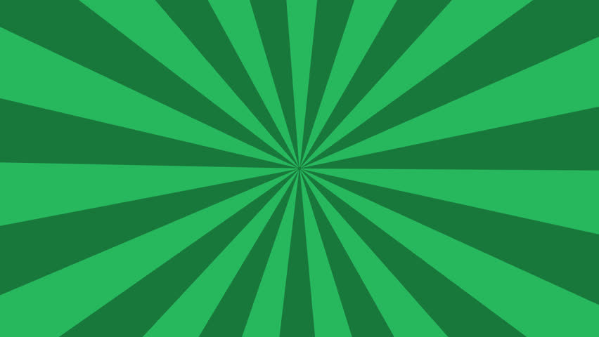 Rotating Sunburst Animation with Green Retro Comic Style Background. 4k video