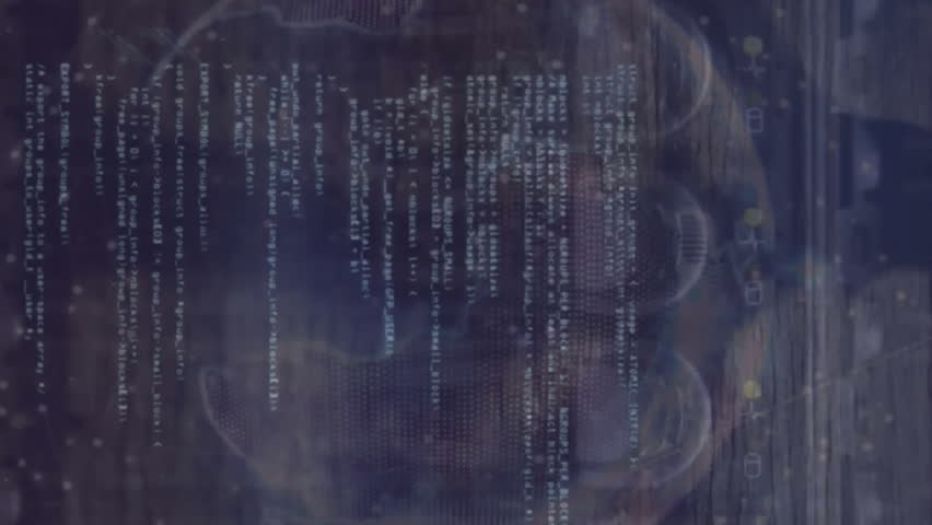 Animation of smiling brains over computer language against cable. Digital composite, multiple exposure, artificial intelligence, coding, programming language, futuristic and technology concept. - Powered by Shutterstock - Get 15% off with code: PIKWIZARD15