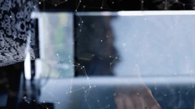 Animation of flowchart of icons and connected dots, diverse coworkers brainstorming on glass wall. Digital composite, multiple exposure, planning, business, office, communication and technology. - Powered by Shutterstock - Get 15% off with code: PIKWIZARD15