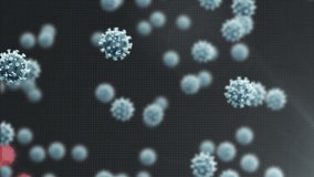 Animation of dna strand spinning over covid 19 cells falling on dark background. global covid 19 pandemic concept digitally generated video. - Powered by Shutterstock - Get 15% off with code: PIKWIZARD15