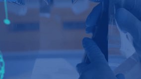 Animation of data processing and chemical formula over scientist. global science, data processing and digital interface concept digitally generated video. - Powered by Shutterstock - Get 15% off with code: PIKWIZARD15