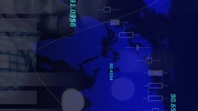 Animation of financial data processing over world map and man. global finance, business and digital interface concept digitally generated video. - Powered by Shutterstock - Get 15% off with code: PIKWIZARD15