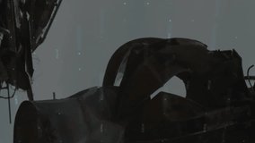 Animation of financial graphs and data over junkyard. Waste, rubbish, economy and finance concept digitally generated video. - Powered by Shutterstock - Get 15% off with code: PIKWIZARD15