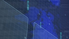 Animation of data processing over world map on black background. Global technology, computing and digital interface concept digitally generated video. - Powered by Shutterstock - Get 15% off with code: PIKWIZARD15