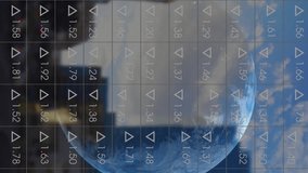 Animation of financial data processing and globe with cityscape in background. Global finance, business and data processing concept digitally generated video. - Powered by Shutterstock - Get 15% off with code: PIKWIZARD15
