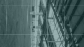 Animation of message icon and statistical data processing over world map against empty warehouse. Global networking and business technology concept - Powered by Shutterstock - Get 15% off with code: PIKWIZARD15