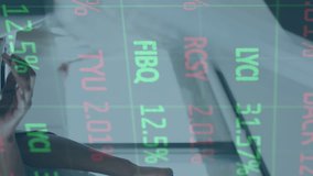 Animation of financial data processing over african american businesswoman in office. Global business, finances, computing and data processing concept digitally generated video. - Powered by Shutterstock - Get 15% off with code: PIKWIZARD15