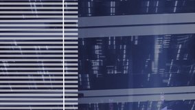 Animation of graphs with connected arrows over bars in server racks at server room. Digital composite, multiple exposure, report, business, growth, reduction, technology and network server concept. - Powered by Shutterstock - Get 15% off with code: PIKWIZARD15