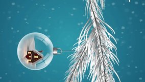 Animation of snow falling over christmas snow globes and baubles in winter scenery background. christmas, tradition and celebration concept digitally generated video. - Powered by Shutterstock - Get 15% off with code: PIKWIZARD15