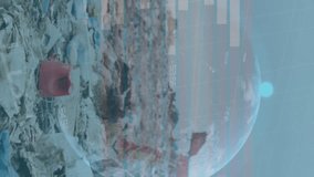 Animation of data processing over rubbish dump. Global business and digital interface concept digitally generated video. - Powered by Shutterstock - Get 15% off with code: PIKWIZARD15