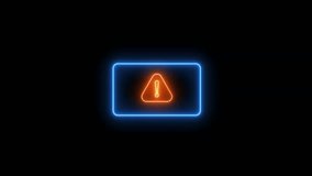 Neon glowing alert animation showing warning sign, cybersecurity breach message, digital error alert notification, and futuristic glowing tech effect" - Powered by Shutterstock - Get 15% off with code: PIKWIZARD15