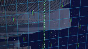 Animation of globe with data processing and fingerprint with padlock icons over cityscape. Global technology, computing and digital interface concept digitally generated video. - Powered by Shutterstock - Get 15% off with code: PIKWIZARD15