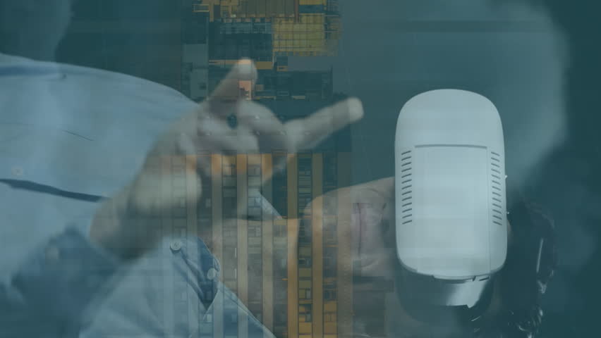 Animation of cyber security, digital padlock and numbers over caucasian man in vr headset. Network, data processing, digital security and technology concept digitally generated video. - Powered by Shutterstock - Get 15% off with code: PIKWIZARD15