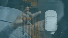 Animation of cyber security, digital padlock and numbers over caucasian man in vr headset. Network, data processing, digital security and technology concept digitally generated video. - Powered by Shutterstock - Get 15% off with code: PIKWIZARD15