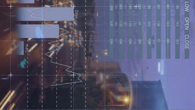 Animation of statistics and data processing over wind turbines. Global business finances and digital interface concept digitally generated video. - Powered by Shutterstock - Get 15% off with code: PIKWIZARD15