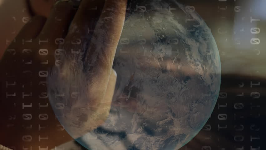 Animation of globe, graphs and binary codes over asian teenage girl studying over digital tablet. Digital composite, multiple exposure, globalization, data, reports, e-learning, technology concept. - Powered by Shutterstock - Get 15% off with code: PIKWIZARD15